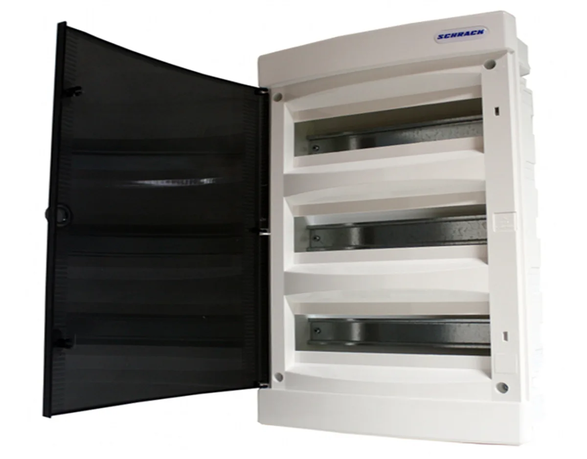 Ендік орнатылатын щит, 3 қатар, 54 модуль, түсінік есік