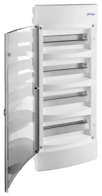 Щит встраиваемый, 4 ряда, 48 мод, прозр.дверца