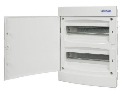 Щит встраиваемый, 2 ряда, 24 модуля, белая дверца