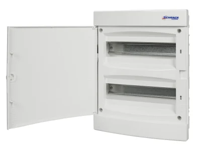 Щит встраиваемый, 2 ряда, 24 модуля, белая дверца