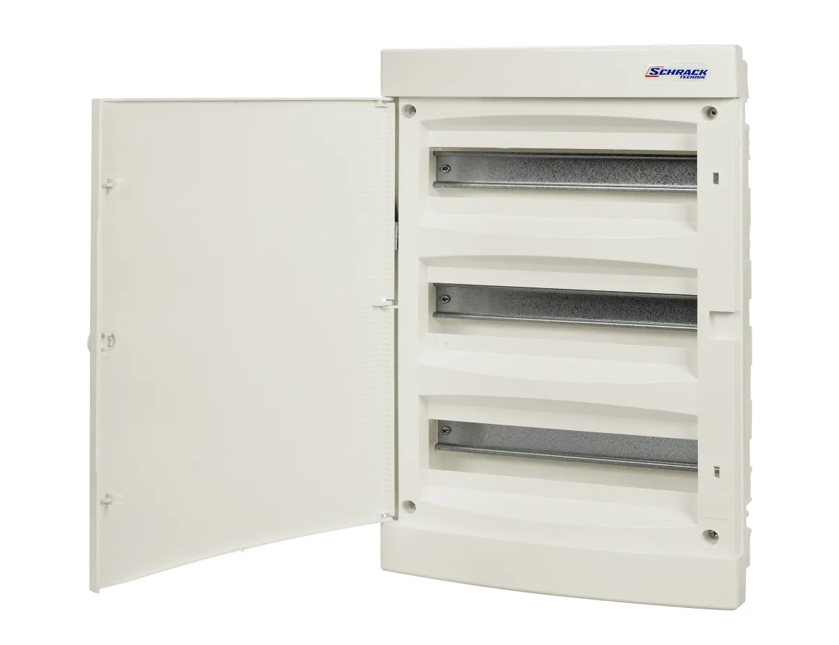 Щит встраиваемый, 3 ряда, 54 модуля, белая дверца