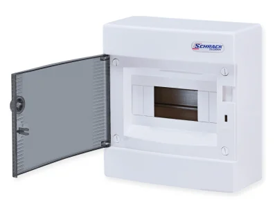 Щит накладной, 1 ряд, 8 мод, прозр.дверца