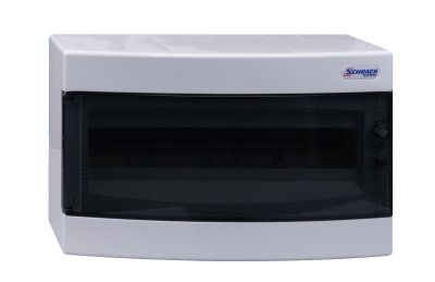 Щит накладной, 1 ряд, 18 мод, прозр.дверца