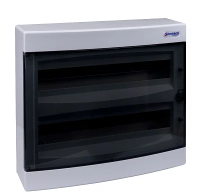 Щит накладной, 2 ряда, 36 мод, прозр.дверца