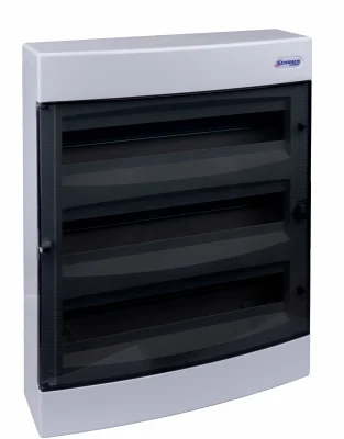 Щит накладной, 3 ряда, 54 мод, прозр.дверца