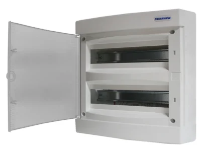 Surface-mounted enclosure, 2 rows, 36 modules, white door