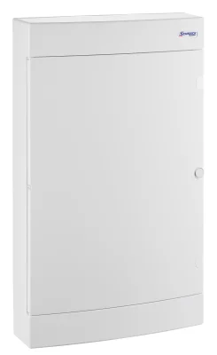 Surface-mounted distribution board, 4 rows, 72 modules, white door