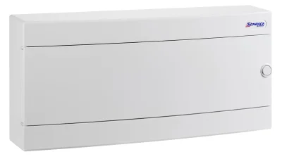 Flush-mounted distribution board, 1 row, 24 modules, white door