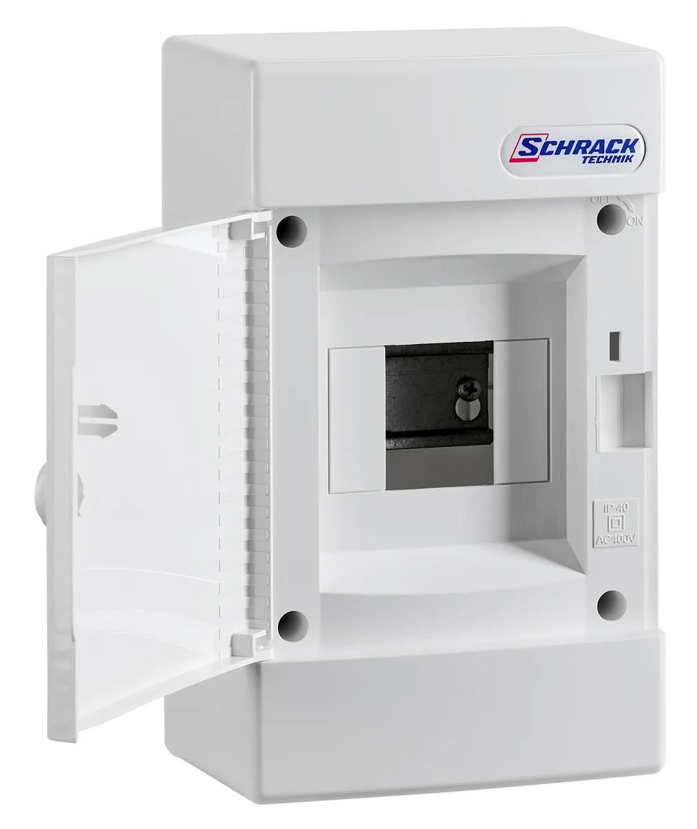 Recessed Distribution Board, 1 Row, 4 Modules, White Door