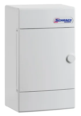 Recessed Distribution Board, 1 Row, 4 Modules, White Door