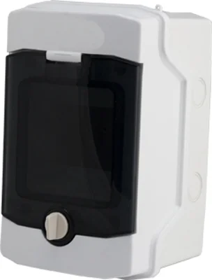 Щит накладной, 1 ряд, 4 мод, прозр.дверца, IP65