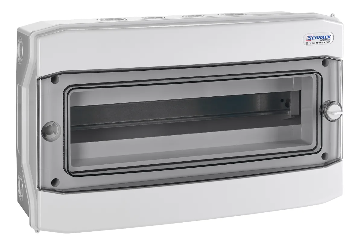 Щит накладной, 1 ряд, 18 мод, прозр.дверца, IP65