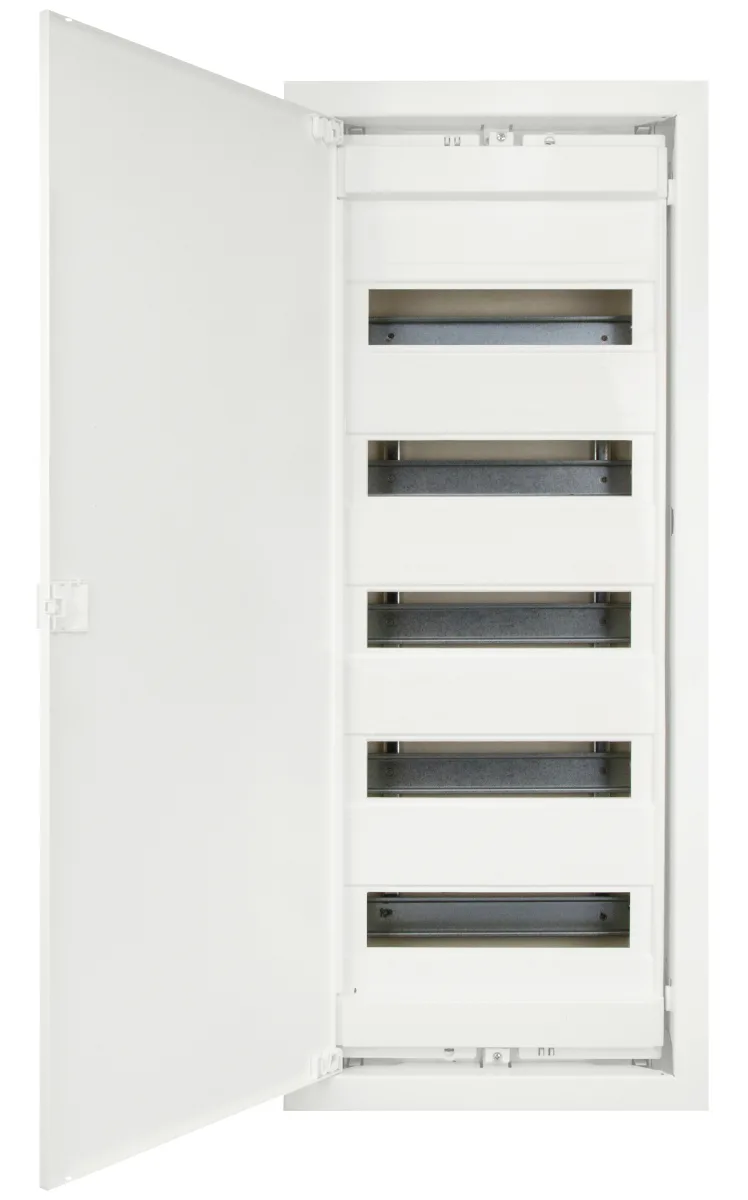 Flush-mounted shield, 5 rows, 60+10 modules, metal door