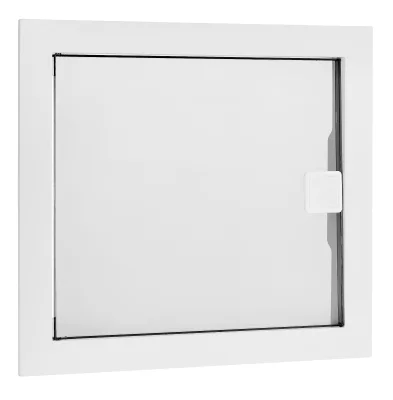 Distribution board door and frame, single-row, 12+2 modules, transparent plastic