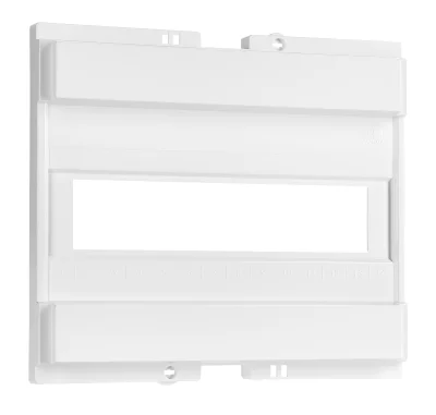 Distribution board door and frame, single-row, 12+2 modules, transparent plastic