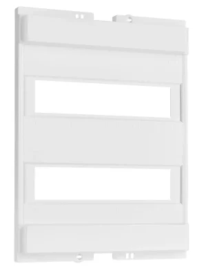 Flush-mounted modular panel, 2-row, 24+4 modules, transparent door