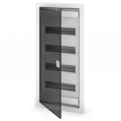 Щит встраиваемый, 4-рядн., 48+8 модулей, прозр.дверца