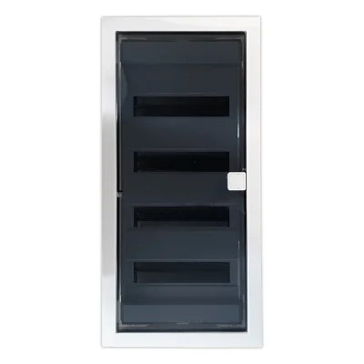 Щит встраиваемый, 4-рядн., 48+8 модулей, прозр.дверца