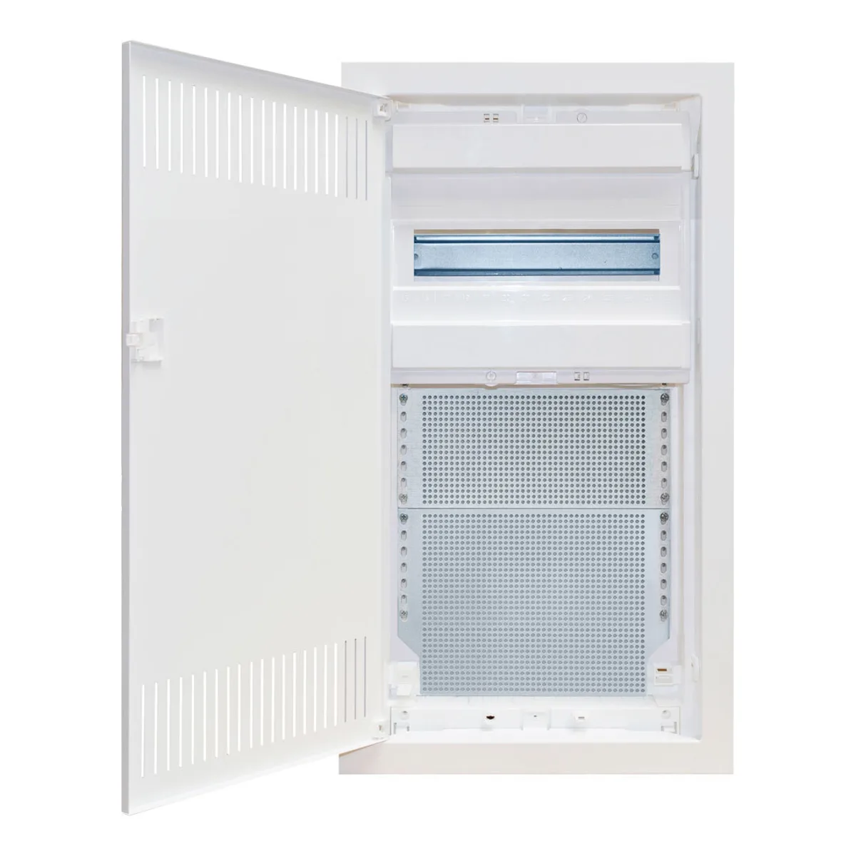 Flush-mounted combined distribution board, 12+2 modules+2 IT mounting panels, metal door