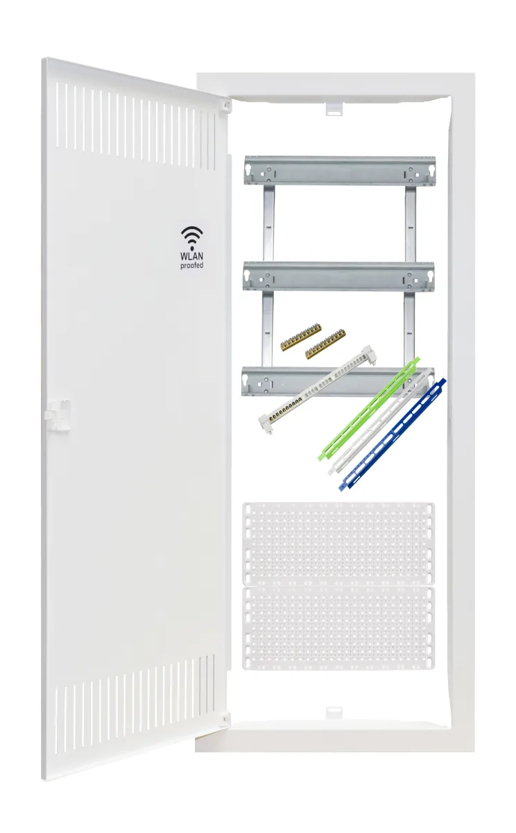 Есік және сигнал құрылғысының жақтамасы, 5-қатарлы, 36+6 модуль + 1 пластмассалық монтаждау панелі