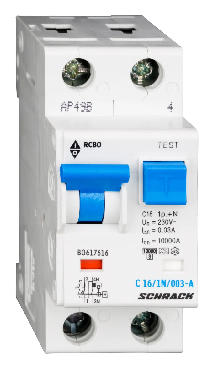 АВДТ C16A/1+N/10кА/30mA/A, B сериясы