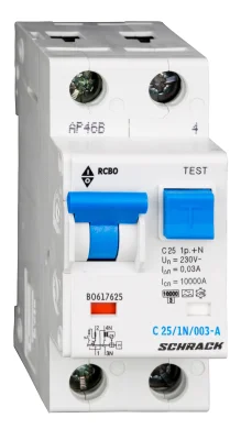 АВДТ C25А/1+N/10кА/30мА/A, B сериясы