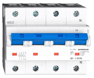 Автоматический выключатель C80/3+N, 20кА
