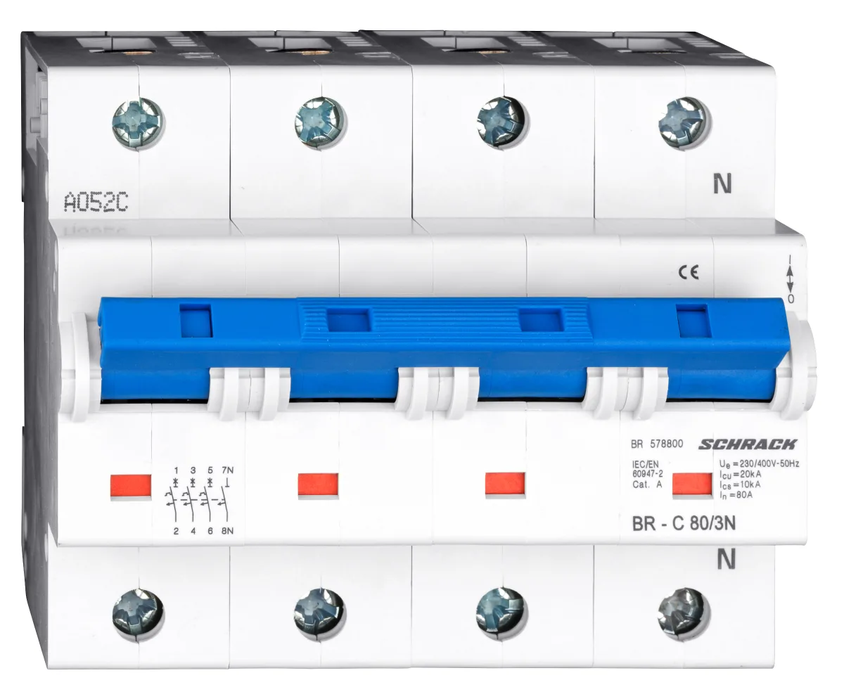 Автоматический выключатель C80/3+N, 20кА