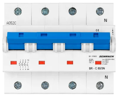 Автоматический выключатель C80/3+N, 20кА
