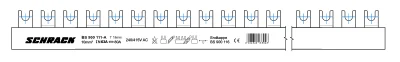 2-pole Busbar 10mm² 1 meter Class A BS