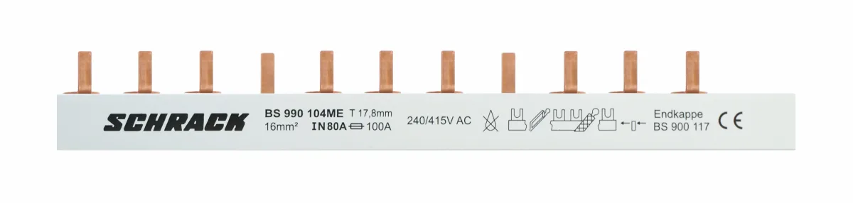 Шина штыревая Small Connect 1-п 10мм.кв, 1 метр, серая, BS