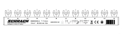 Шина вилочная L1N/L2N/L3N 10мм.кв, 12 модулей, BSB