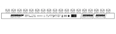 Fork-type busbar 2-pole 16mm², 1 meter, BSB