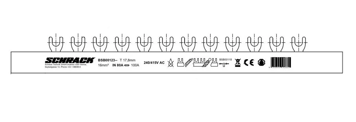 Шина вилочная L1N/L2N/L3N 16мм.кв, 1 метр, BSB