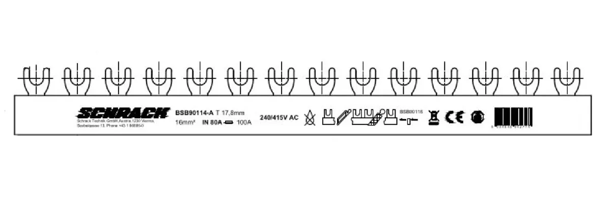 Шина вилочная 3-п 16мм.кв, 1 метр, BSB