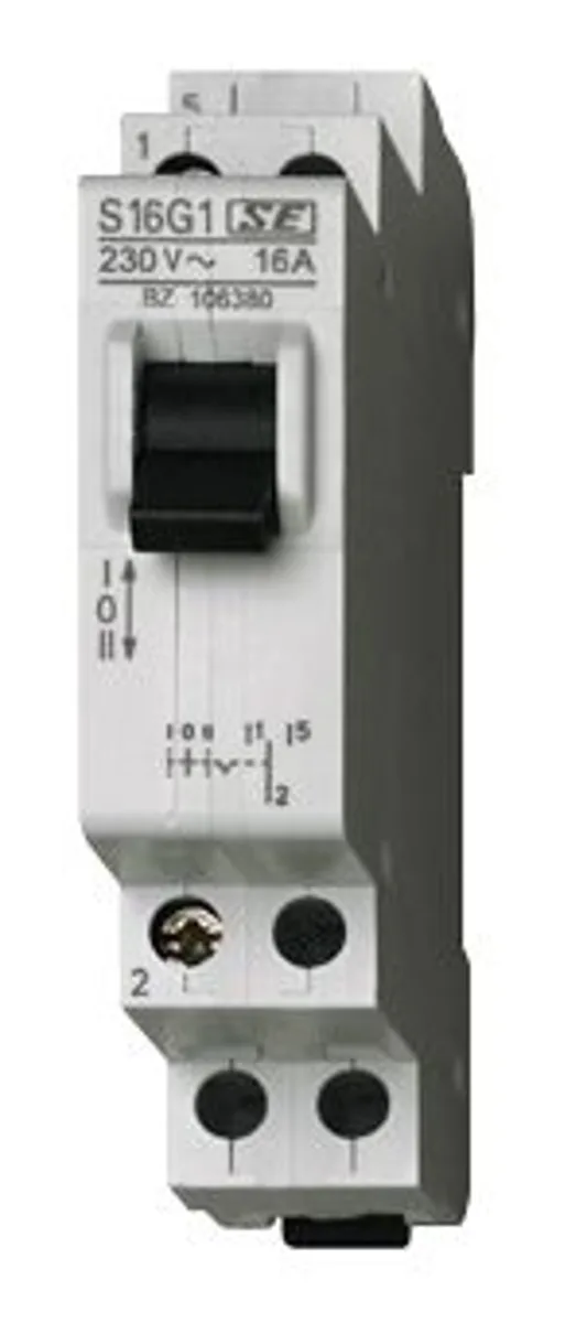 Переключатель модульный 16А, 2 перекл.контакт, І-0-2