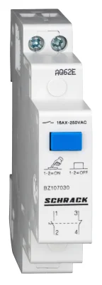 Модульный выключатель 1НО+1НЗ, 16А, 230VAC/DC