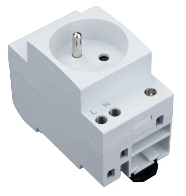 DIN-rail French socket, screw terminals, 16A, 250V, N - left