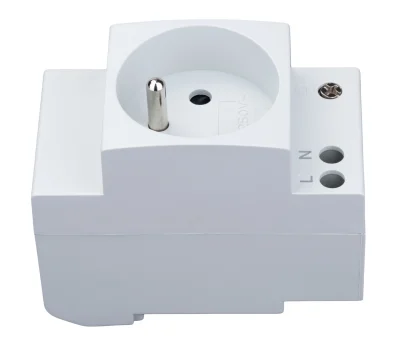 DIN-rail French socket, screw terminals, 16A, 250V, N - left