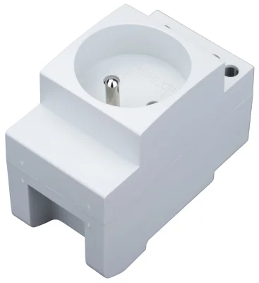 DIN-rail French socket, screw terminals, 16A, 250V, N - left