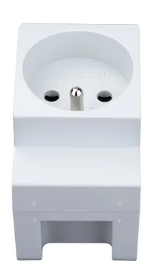 DIN-rail French socket, screw terminals, 16A, 250V, N - left