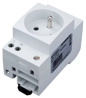 DIN-rail French socket, screw terminals, 16A, 250V, N - left