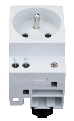 DIN-rail French socket, screw terminals, 16A, 250V, N - left
