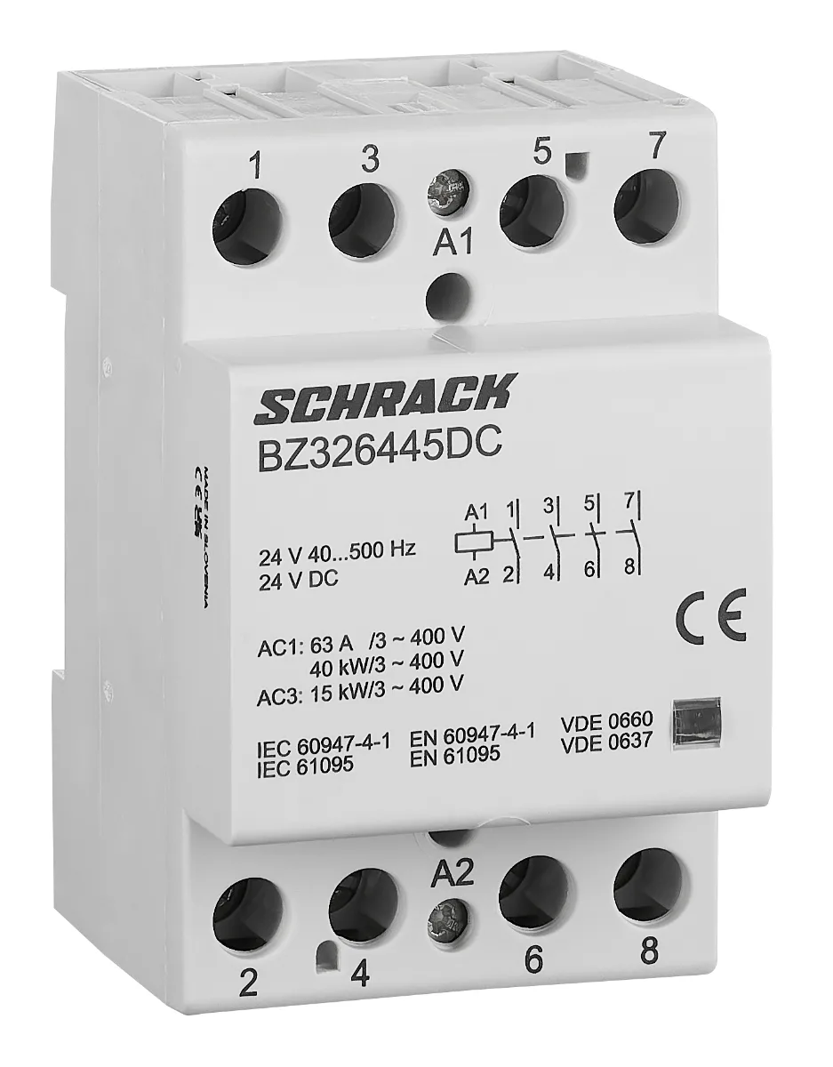 Контактор модульный 63A/4NO/24VACDC/3MW
