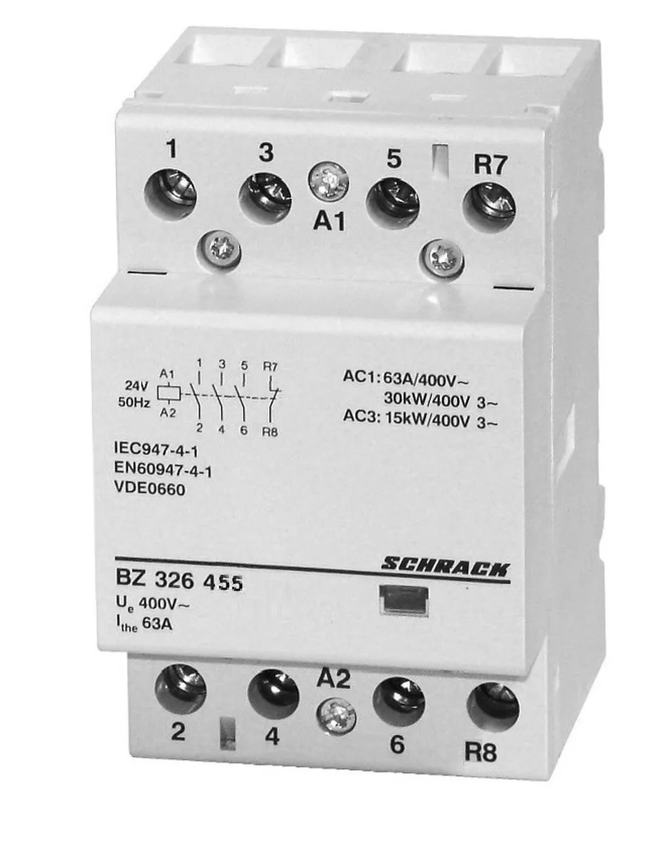 Контактор модульный 63A/3NO+1NC/24VAC/3MW