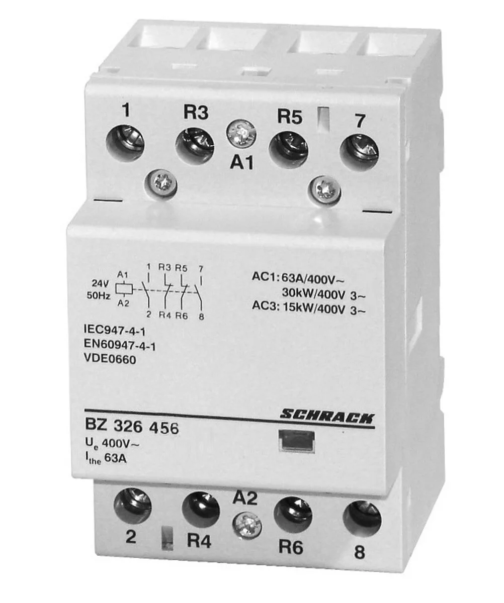 Контактор модульный 63A/2NO+2NC/24VAC/3MW