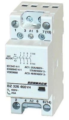 Контактор модульный 25A/4NO/24VACDC/2M