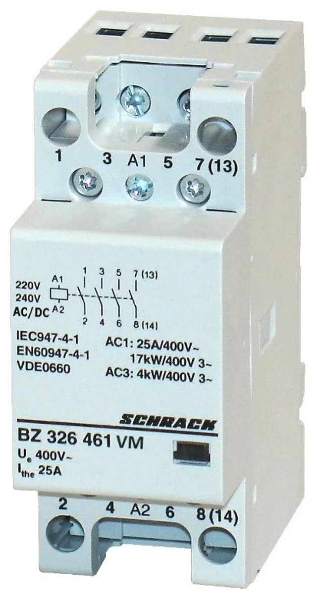 Контактор модульный 25A/4NO/230VACDC/2M