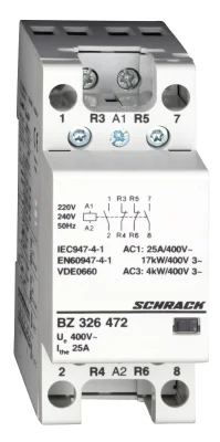 Контактор модульный 25A/2NO+2NC/230VAC/2MW