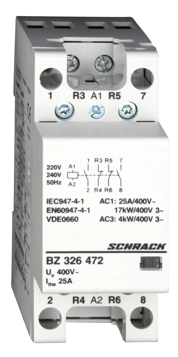 Контактор модульный 25A/2NO+2NC/230VAC/2MW